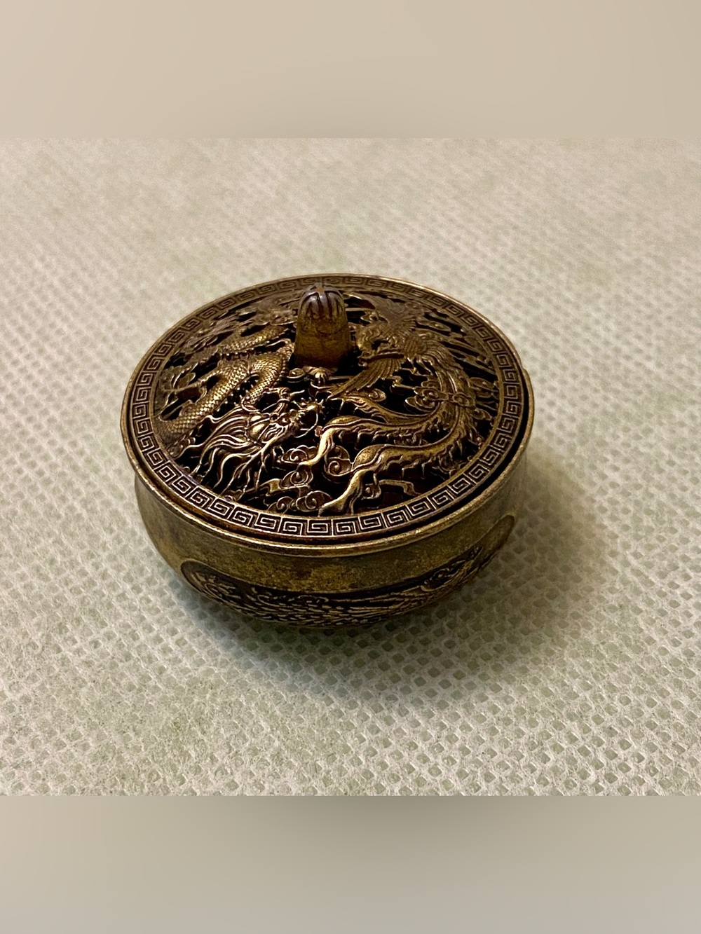 Antique-Style Brass Dragon Incense Burner